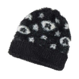 Black This Leopard Patterned Beanie Hat is perfect for colder months. Its comfortable fit and stylish design make it an ideal choice for everyday wear. Made from high-quality soft fabric materials This hat is sure to keep you warm and stylish this winter with the Leopard Patterned Beanie Hat. Ideal gift for the cold season.