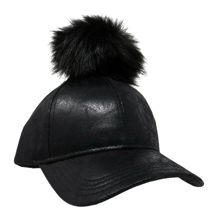 Black Metallic Fur Pom CC Ball Cap combines a stylish metallic sheen with a soft fur pom for a distinctive look. Designed with expert craftsmanship, this cap ensures a comfortable fit and lasting quality, making it a versatile accessory that enhances both casual and chic ensembles. 