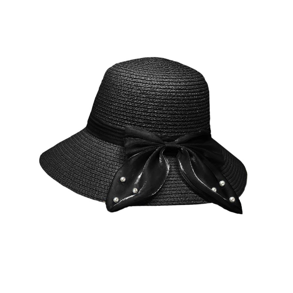 Black Pearl Pointed Bow Band Straw Sun Hat is the perfect accessory for sunny days! With its elegant pearl detailing and delicate bow band, it adds a touch of sophistication to any outfit. The sturdy straw material provides protection from the sun while the pointed design adds a chic and stylish touch.
