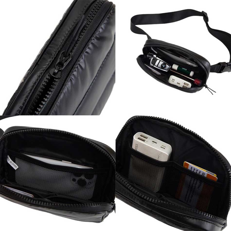 Black Puffer Rectangle Sling Bag Fanny Bag Belt Bag, this stylish is bag made from durable material to ensure maximum protection and comfort. It features a fashionable design with adjustable straps, and secure buckle closure ensuring your valuables are safe and secure. The perfect accessory for any occasion, shopping, etc.