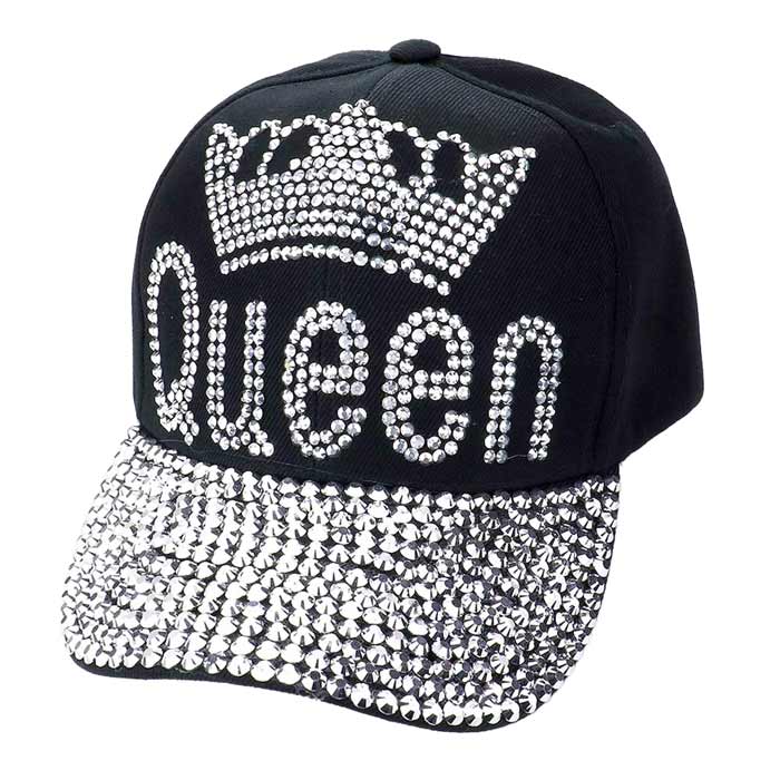 Light Denim Queen Blinged Stud Denim Cap, this stylish blinged stud denim cap is the perfect accessory for any casual outing. Large, comfortable, and perfect for keeping the sun off of your face. Impress everyone with this fun message cap. It looks so pretty and bright in summer. The cap is adjustable, ensuring maximum comfort.