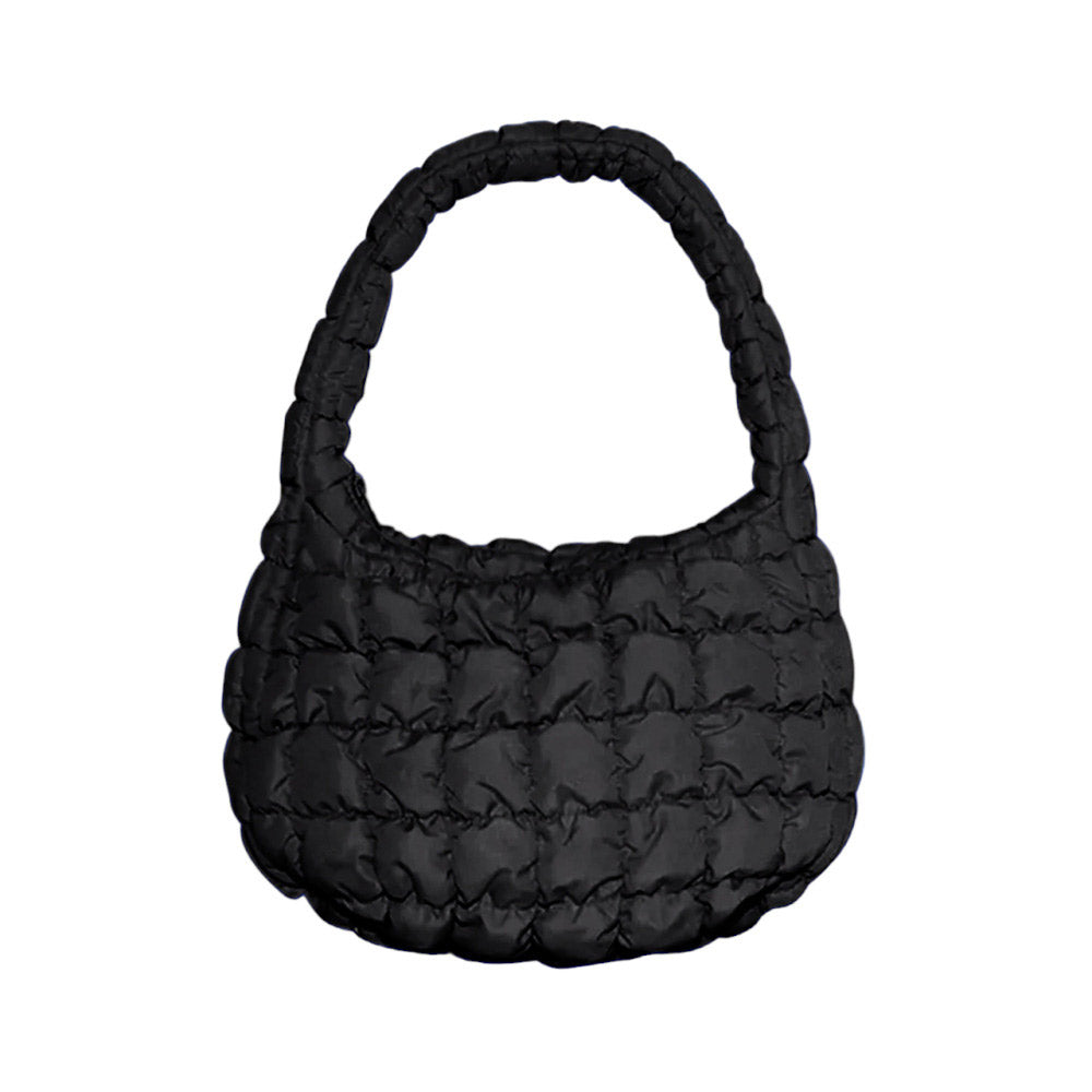 Black Quilted Puffer Tote Shoulder Bag, Stay warm and stylish with this bag. Made of durable material, it is insulated to keep you cozy in the coldest conditions. The shoulder straps make it comfortable and convenient to carry, so you can bring everything you need with ease. Perfect for gifting on every occasion.