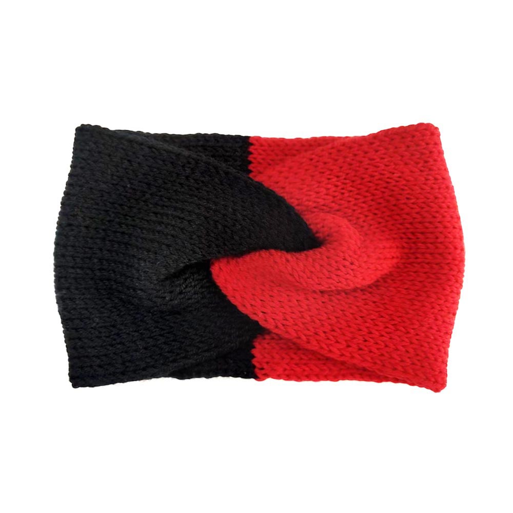 Black Red Game Day Two Tone Knit Earmuff Headband, offers both style and warmth with its eye-catching two-tone design. The soft and warm knit fabric keeps your ears toasty. Perfect for outdoor activities, the adjustable band ensures a snug and comfortable fit. Perfect gift for friends & family members in the cold days.