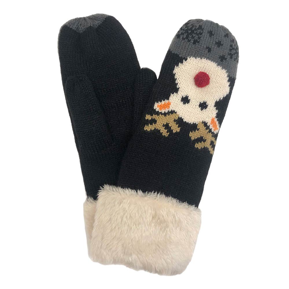 Black Rudolph Faux Fur Cuff Mitten Gloves, stay warm in any weather with these mitten gloves. Wear gloves or a cover-up as a mitten to make your outfit gorgeous with luxe and comfort. A beautiful gift for the persons you care about the most. Winter will be more comfortable with this cozy mitten.