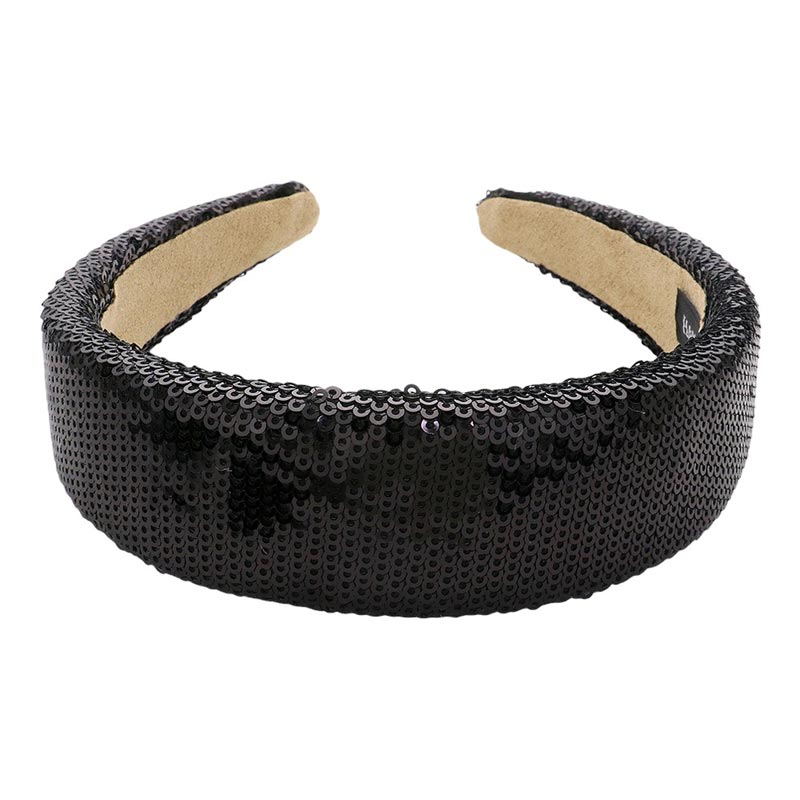 Black-Sequin Headband, These Headband stylish and versatile accessory that adds a touch of glamour to any outfit. With its comfortable fit and sparkling sequins, it is perfect for any occasion. The headband is made of high-quality materials and is durable, making it a long-lasting addition to your wardrobe.