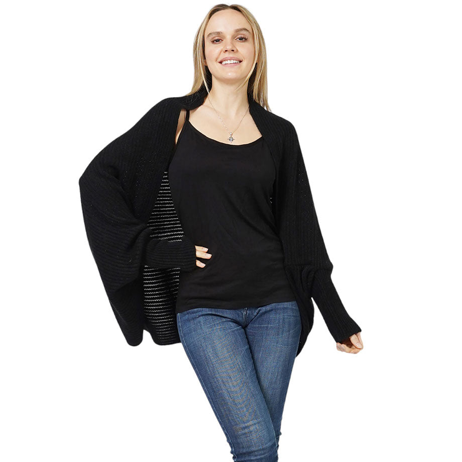 Black Soft Knit Shrug Cardigan, delicate, warm, on-trend & fabulous, a luxe addition to any cold-weather ensemble. This versatile cardigan is crafted with comfort and style in mind, making it the perfect layering piece for any outfit. Perfect Gift for wife, mom, on their birthday, holiday, etc.