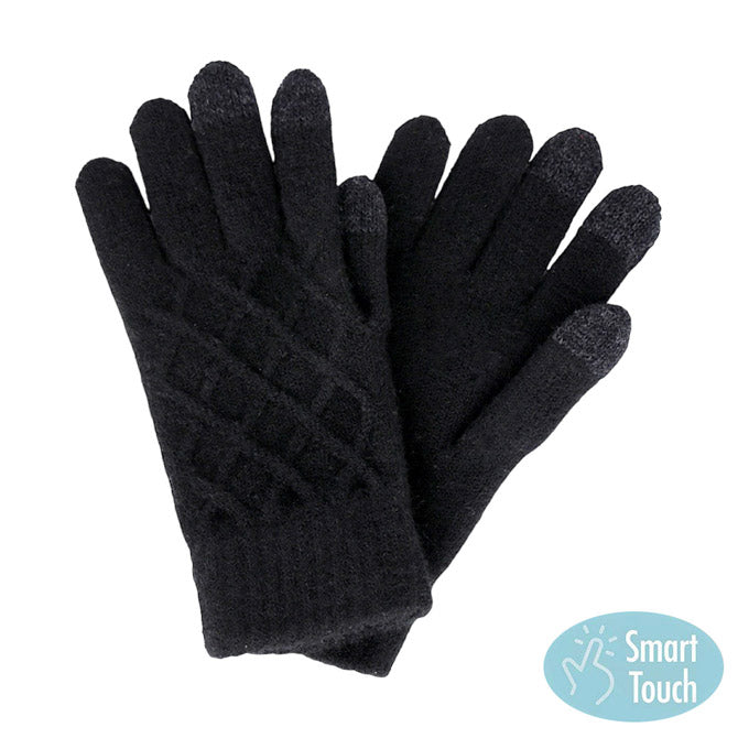 Black Soft Knit Touch Smart Gloves, give your look so much eye-catchy with knit gloves, a cozy feel. It's very attractive, and cute looking that will save you from cold and chill on cold days and the winter season. A pair of these gloves are awesome winter gift for your family, friends, anyone you love, and even yourself.