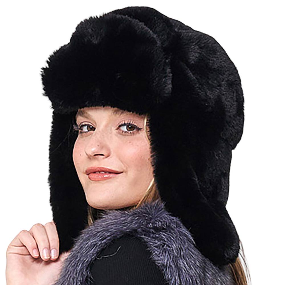 Pink Solid Faux Fur Trapper Hat, is perfect for winter outdoor adventures. Crafted from soft faux fur, the hat will comfortably protect your head from the cold while looking stylish. With its windproof design, this hat is a must-have for winter weather. Ideal gift for your friends and family members on colder days.