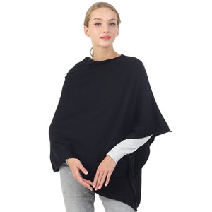 Black Solid Poncho, with the latest trend in ladies' outfit cover-up! the high-quality knit solid poncho is soft, comfortable, and warm but lightweight. It's perfect for your daily, casual, party, evening, vacation, and other special events outfits. A fantastic gift for your friends or family.