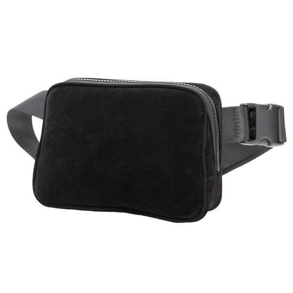 Black Solid Sling Bag Fanny Pack Velvet Belt Bag, is the perfect accessory for any occasion. Featuring a high-quality velvet material construction, this bag is lightweight and durable, making it a great choice for everyday wear. Ideal gift for young adults, traveler friends, family members, co-workers, or yourself.