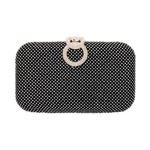 Black Stone Embellished Evening Clutch Crossbody Bag offers sophisticated elegance for any special occasion. Crafted with premium material and adorned with stones for a charming luster, this bag is a luxurious must-have for your evening wardrobe. Perfect gift ideas for a Birthday, Holiday Parties, Anniversary, Wedding, Valentine's Day, Prom. etc