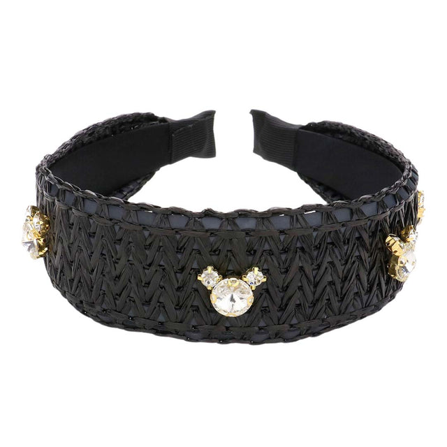 Black Stone Embellished Woven Straw Headband, be the ultimate trendsetter & be prepared to receive compliments wearing this woven straw headband with all your stylish outfits! Perfect for everyday wear, outdoor festivals, and many more. Awesome gift idea for your loved one or yourself.