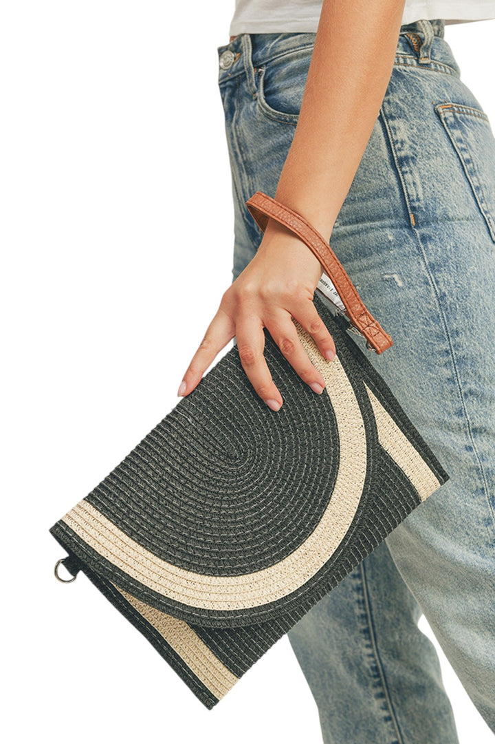Straw Two Tone Envelope Crossbody Clutch Bag combines natural straw craftsmanship with a refined two-tone design for a sophisticated look. Its envelope shape offers organized storage, while the crossbody strap provides comfortable, hands-free wear. Lightweight and durable, this clutch is ideal for elevating both casual and formal ensembles with expert style and practicality.