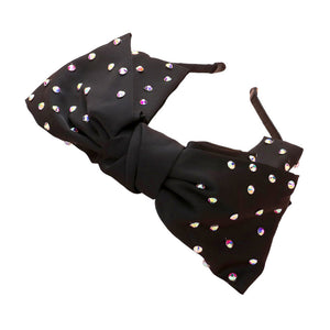 Black Studded Bow Headband, create a natural & beautiful look while perfectly matching your color with the easy-to-use this headband. Add a super neat and trendy knot to any boring style. Perfect for everyday wear, any occasion, outdoor festivals, and more. Awesome gift idea for your loved one or yourself.