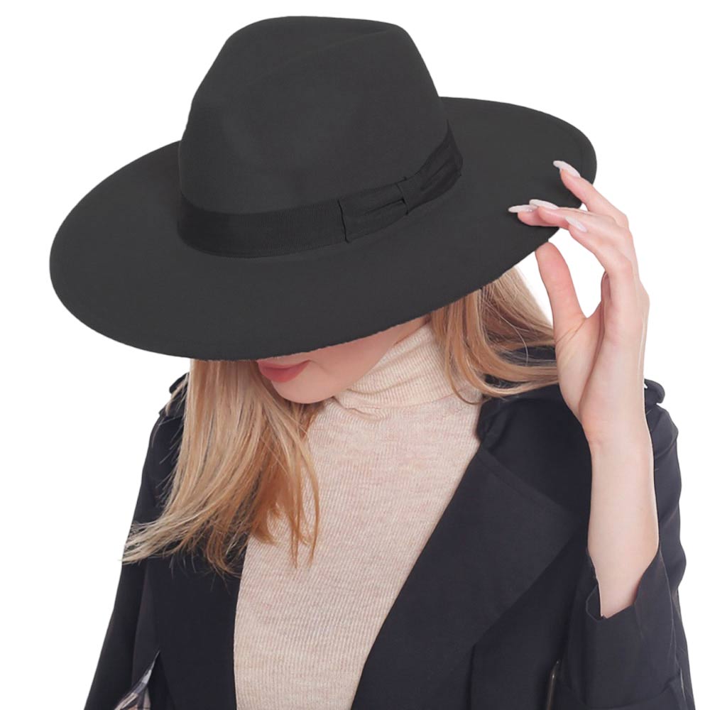 Black Trendy Bow Band Pointed Solid Panama Hat, a beautiful & comfortable Panama hat is suitable for summer wear to amp up your beauty & make you more comfortable everywhere. Perfect for keeping the sun off your face, neck, and shoulders. It's an excellent gift item for your friends & family or loved ones this summer.