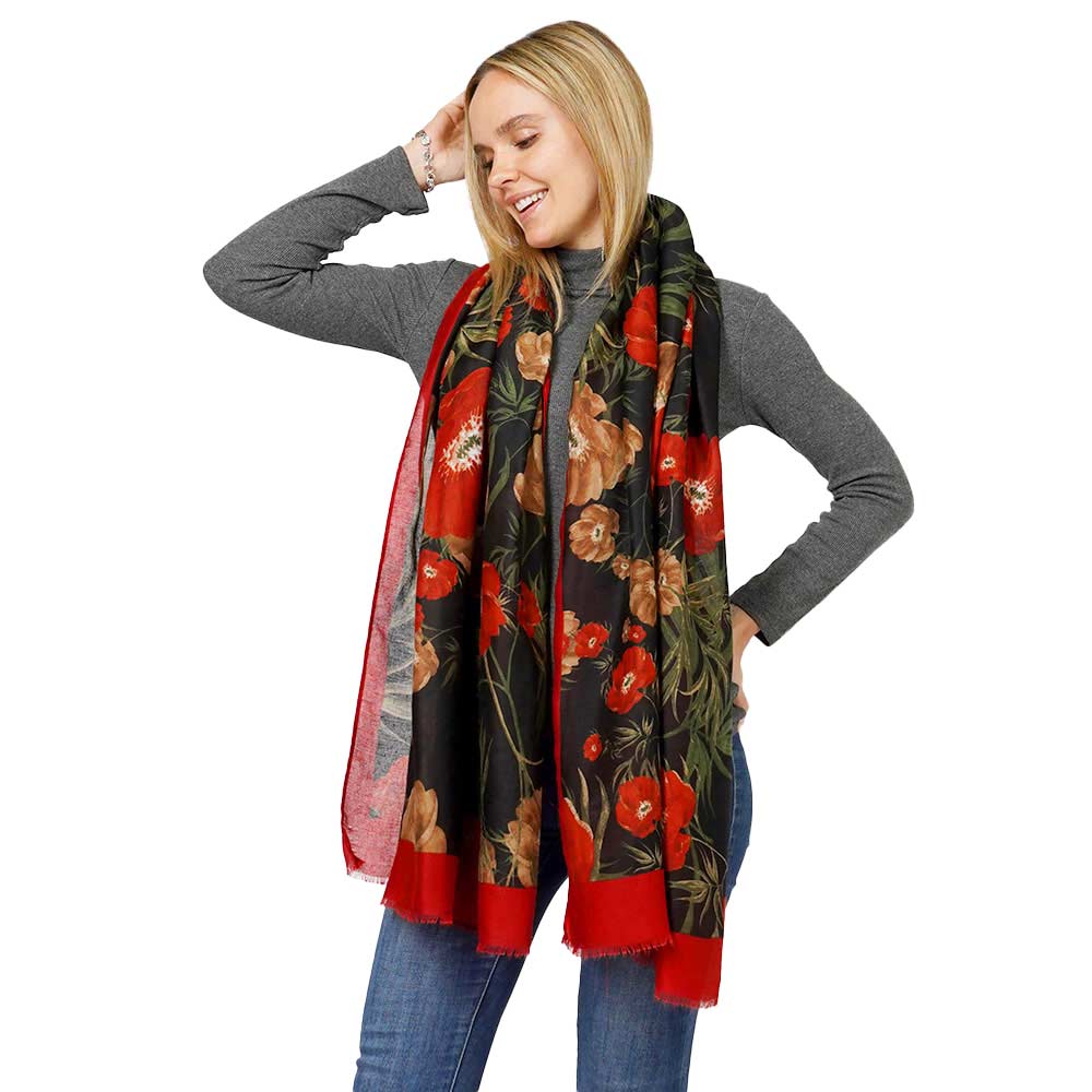Taupe Trendy Flower Patterned Scarf, your neck deserves something better than cheap fabrics. It's a design that gives any outfit a unique look. Can even be used as a beach bathing suit wrap. You will receive a lot of compliments on it. Perfect gift for girlfriend, wife, sister, daughter, mom, and friends for graduation.