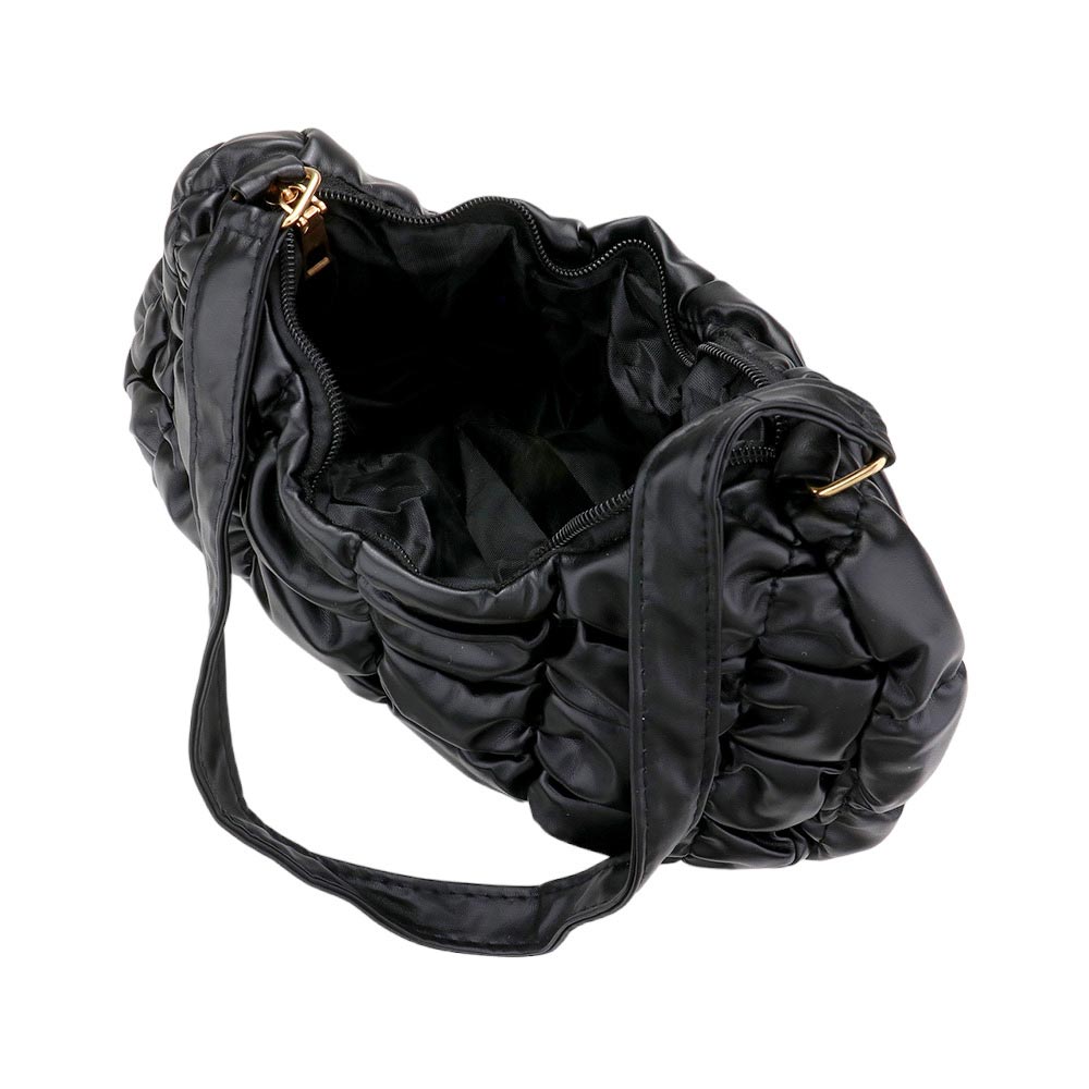 Black Trendy Quilted Puffer Tote Shoulder Bag, is perfect to carry all your handy items with ease. Great for different activities including quick getaways. Easy to carry with you in your hands or around your shoulders. This is the perfect gift idea for a birthday, holiday, Christmas, anniversary, Valentine's Day, etc.
