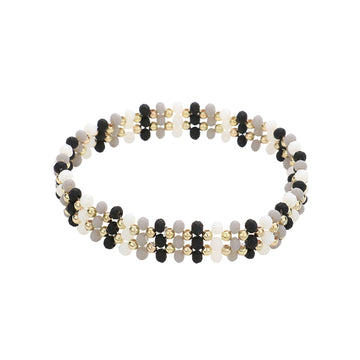 Black White Metal Ball Faceted Beaded Stretch Bracelet, this beaded stretch bracelet is easy to put on, and take off and so comfortable for daily wear. Perfect jewelry gift to expand a woman's fashion wardrobe with a classic, timeless style. Awesome gift for birthdays, Valentine‚Äö√Ñ√¥s Day, or any meaningful occasion.