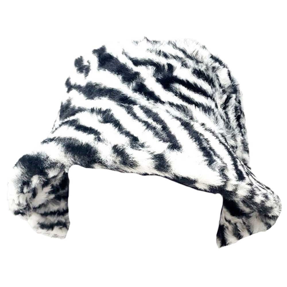 Black White Zebra Print Faux Fur Bucket Hat, is an eye-catching accessory that gives your look a unique edge. Crafted with faux fur fabric and featuring a zebra print design, this hat is sure to stand out in any outfit. Enjoy the warmth and style provided by this fashionable piece. Perfect winter gift for animal lovers.