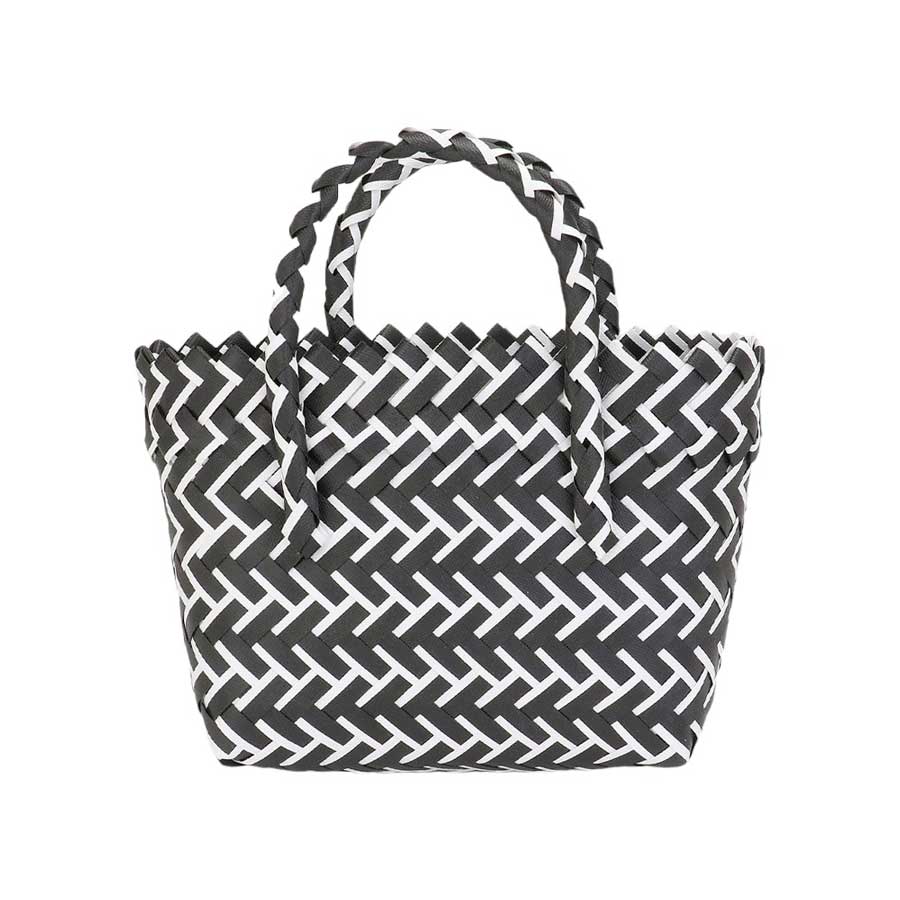 Blue Woven Basket Mini Micro Tote Bag is expertly crafted with a unique design that combines both fashion and function. Its sturdy woven construction provides durability and its compact size makes it perfect for carrying essentials while on the go. Add a touch of style to your every day with this versatile tote bag.