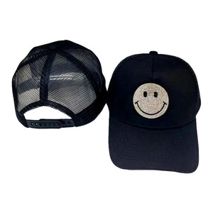 Black Yellow Bling Smile Accented Mesh Back Baseball Cap, this stylish baseball cap is the perfect accessory for any casual outing. Comfortable and perfect for keeping the sun off of your face. It looks so pretty, bright, and elegant in any season. This cap is a fantastic gift for your loved one.
