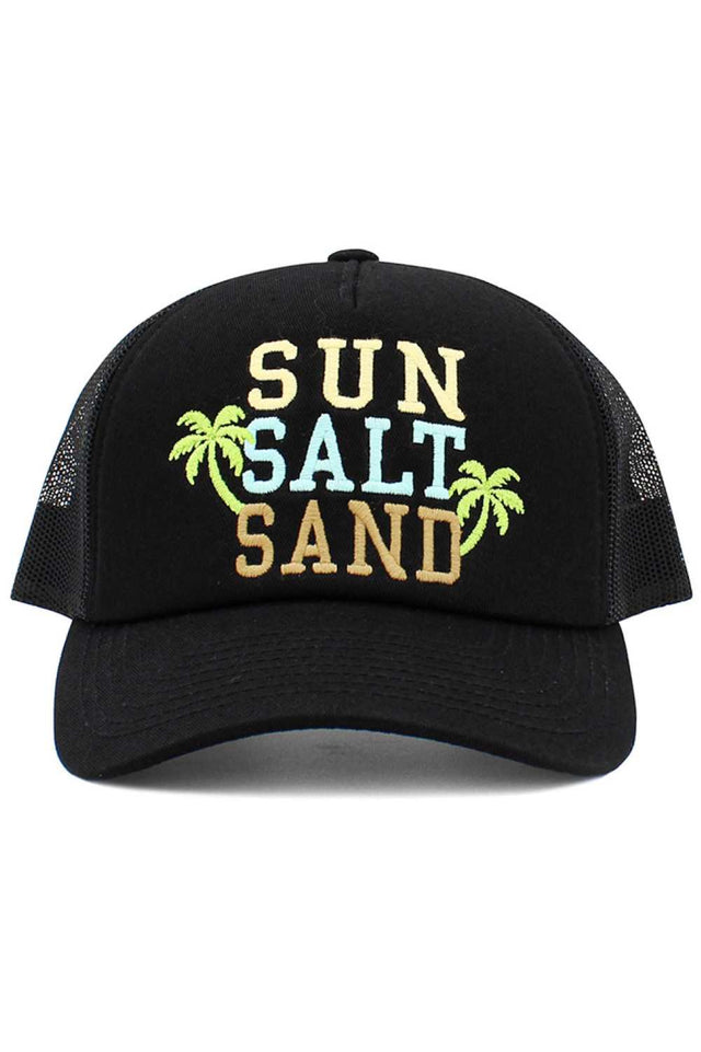 Black SUN SALT SAND Vintage BaseCap captures a relaxed, sun-washed vibe with a classic distressed finish for effortless everyday style. Comfortable and easy to wear, it’s the perfect go-to cap for beach days, road trips, and casual outings.