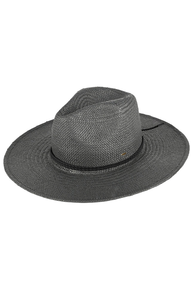Black C.C Paper Panama Sun Hat is a must-have accessory for any sunny day. Made with high-quality paper to ensure durability and breathability. Perfect for protecting your face and neck from harmful UV rays. Look stylish and stay cool with this versatile sun hat.