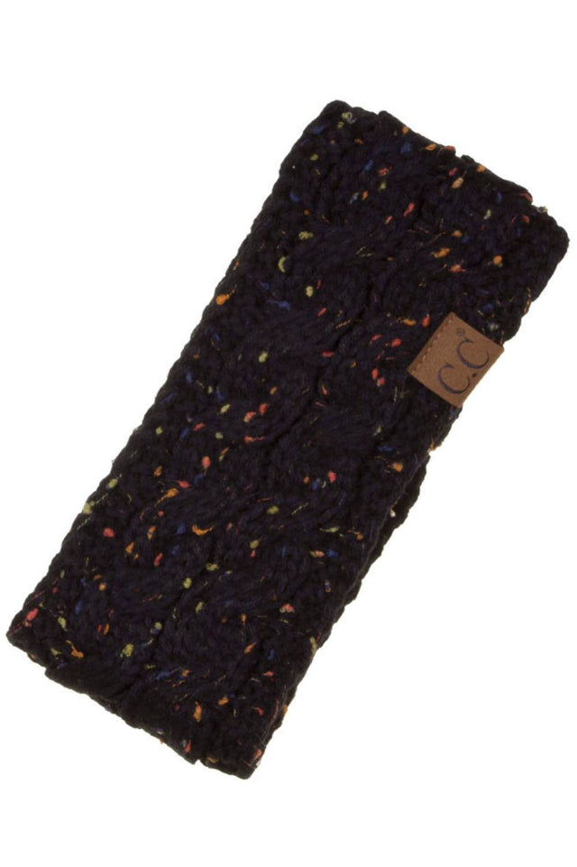 Black Cozy up with the C.C Chunky Knit Confetti Sherpa Lined Headband, the perfect blend of warmth and style. Crafted from 100% acrylic, this headband features a chunky knit exterior with a soft sherpa lining for maximum comfort against your skin. The playful confetti pattern adds a fun pop of color to any winter outfit. One size fits most, making it an easy grab-and-go accessory for chilly days. Whether you're heading out for a quick errand or settling in for the season, this headband keeps you warm withou