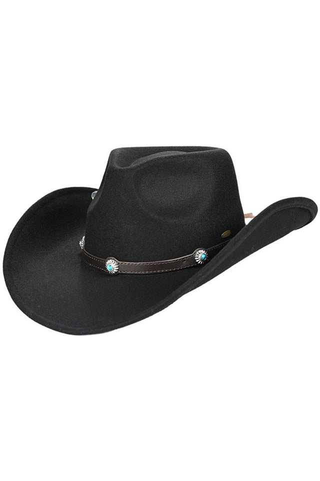Black Experience Western style with the C.C Vegan Felt Cowboy Hat, crafted from 100% polyester for a soft, suede-like texture. Whether you're channeling traditional cowboy vibes or modern fedora flair, this durable hat transitions effortlessly between styles.