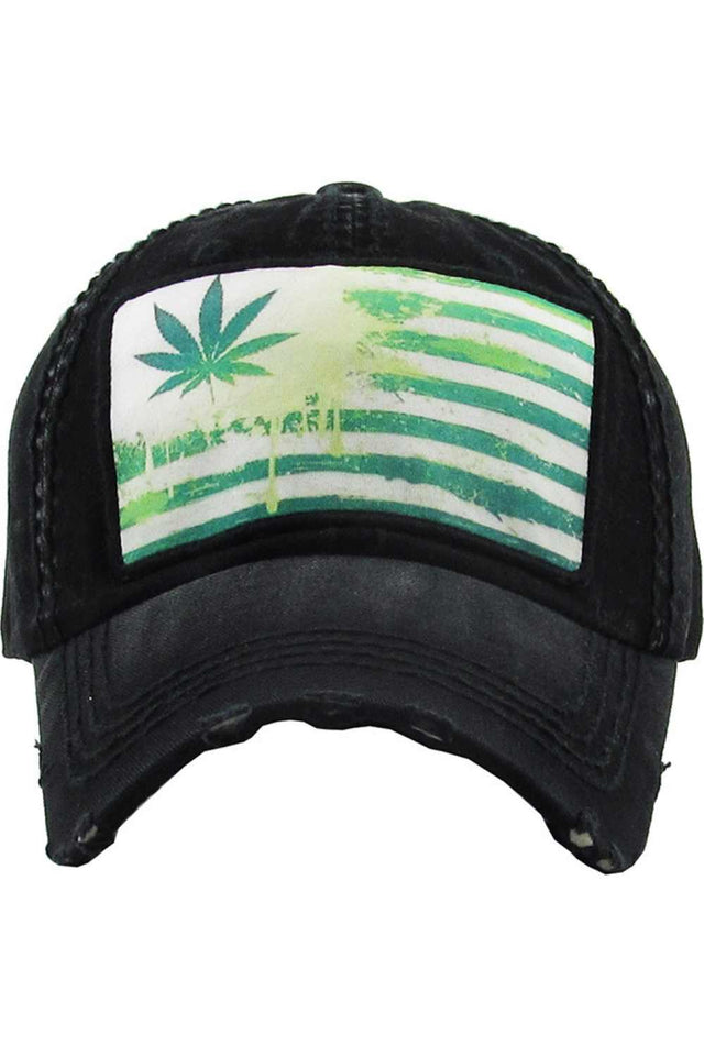 Black Show your pride in nature-inspired style with the Leaf Flag Vintage Baseball Cap, designed with a distressed wash and classic curved brim for a timeless look. Crafted from breathable cotton with an adjustable back closure, this cap offers all-day comfort and effortless casual appeal.