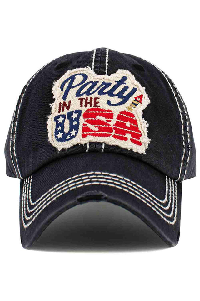 Bring fun, retro vibes to your look with the Party in the USA Vintage Baseball Cap, designed for a relaxed, worn-in style. Comfortable and easy to adjust, it’s perfect for festivals, casual outings, or adding a playful statement to your everyday outfit.