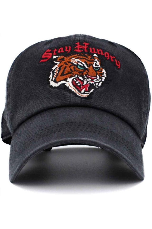 Black Stay inspired in everyday style with the Stay Hungry vintage baseball cap, featuring a classic distressed finish and bold embroidered message. Comfortable and adjustable for all-day wear, this casual cap is perfect for workouts, errands, or laid-back weekend adventures.