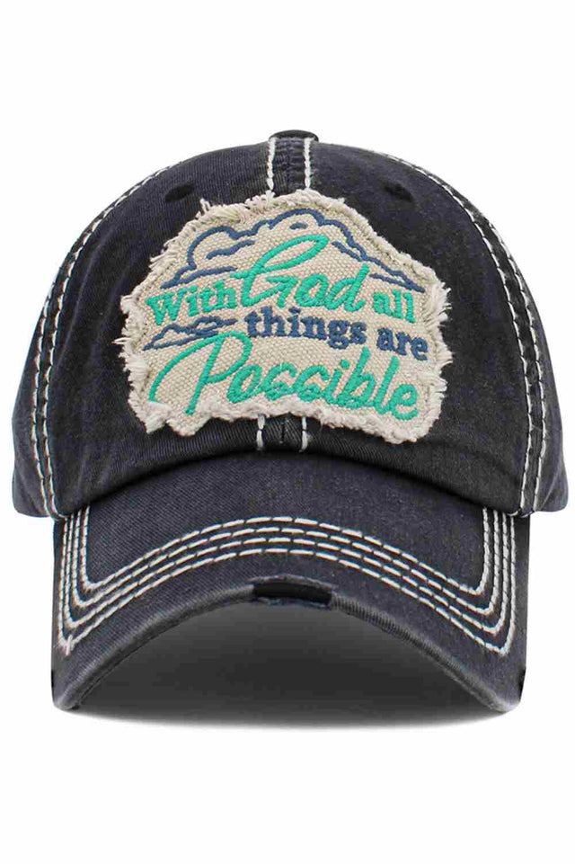 The WITH GOD ALL THINGS ARE POSSIBLE Vintage Cap features an inspiring faith-based message with a perfectly worn-in vintage wash for a timeless, meaningful look. Comfortable and easy to style, it’s ideal for everyday wear, church days, casual outings, and sharing your belief with confidence.