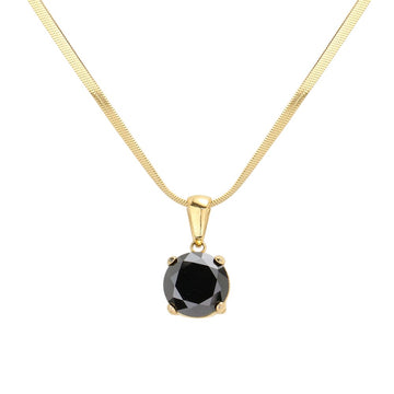 Black 18K Gold Dipped Stainless Steel CZ Round Pendant Necklace exudes elegance and durability. The high-quality material ensures long-lasting wear, while the stunning CZ round pendant adds a touch of glamour. Its timeless design makes it a versatile addition to any jewelry collection. Perfect for any occasion. 