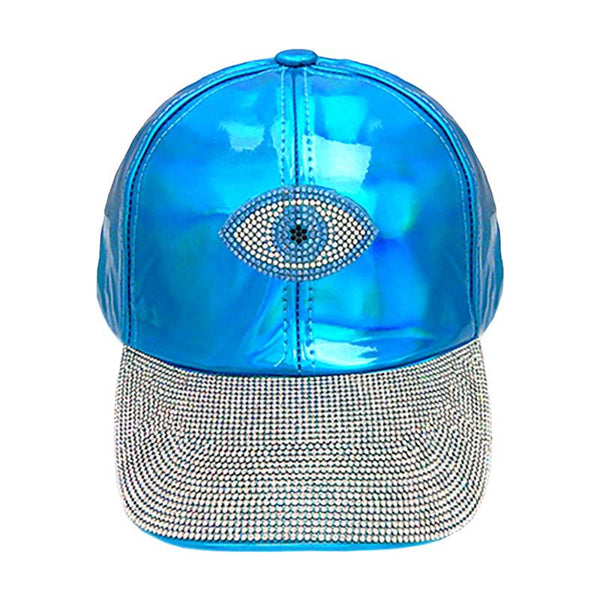 Blue Beautiful Bling Evil Eye Accented Baseball Cap, keep your styles on even when you are relaxing at the pool or playing at the beach. Large, comfortable, and perfect for keeping the sun off of your face and neck. Ideal for travelers who are on vacation or just spending some time in the great outdoors.