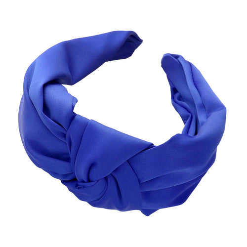 Beautiful Solid Knot Burnout Headband - Blue