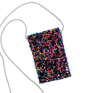 Blue Bling Sequin Crossbody Cellphone Bag, be the ultimate fashionista while carrying this crossbody cellphone bag! It has enough capacity put for cell phones. This pretty cellphone bag will surely bring a smile to one's face as a gift. This is the perfect gift for your friends, family, and the people you love.