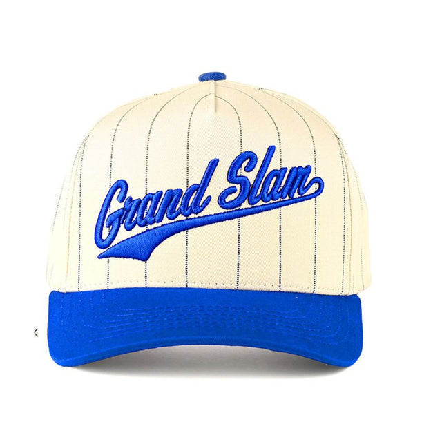 Blue Hit it out of the park with the C.C Grand Slam two-tone trucker hat, featuring embroidered lettering and a bold stripe pattern for standout, sporty style. Designed with a classic baseball cap shape and breathable mesh back, it offers comfortable, easy wear from game days to everyday outings.