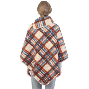 Blue Check Patterned Neck Poncho, with the latest trend in ladies' outfit cover-up! the high-quality knit poncho is soft, comfortable, and warm but lightweight It's perfect for your daily, casual, party, evening, vacation, and other special events outfits. A fantastic gift for your friends or family.