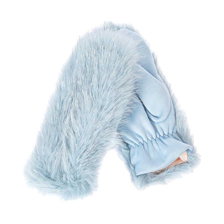 Blue-Faux Fuzzy Fur Mitten Gloves offer the ultimate combination of style and warmth. Made with soft and luxurious faux fur, they provide maximum comfort for your hands while adding a touch of elegance to any outfit. With these gloves, you can stay cozy and fashionable all winter long.