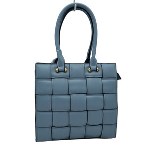 Blue Faux Leather Top Handle Cassette Tote Bag, is the perfect accessory for any occasion. Crafted with durable faux leather material, it is strong and reliable. It features a top handle for easy carrying and a cassette shape to aid in keeping the bag lightweight and stylish. Perfect for everyday use or as a lovely gift.