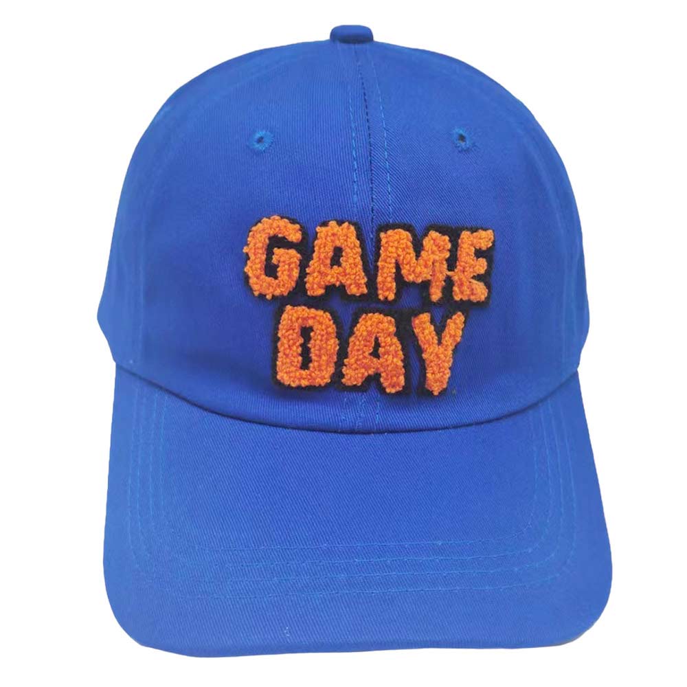 Blue Game Day Message Baseball Cap, Make a statement with this baseball cap. Featuring an adjustable strap for a customizable fit, this lightweight cap will keep you comfortable in any weather. This classic game day message cap is perfect for everyday outings. It's an excellent gift for your friends, family, or loved ones.