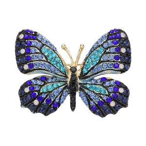 Blue Gold Rhinestone Pave Butterfly Pin Brooch adds a touch of elegance to any outfit. Featuring dazzling rhinestones in a pave butterfly design, this pin exudes a sophisticated and polished look. Perfect for both casual and formal occasions, this versatile accessory will elevate any ensemble.