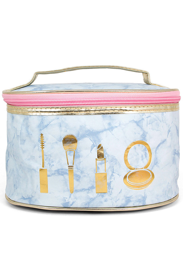 Marble Round Makeup Pouch Bag offers a sleek, compact design ideal for organizing cosmetics and small essentials. Its durable material ensures protection against spills and wear, while the round shape maximizes storage efficiency without bulk. Perfect for travel or daily use, this pouch combines style with practical functionality for a professional and polished look. 