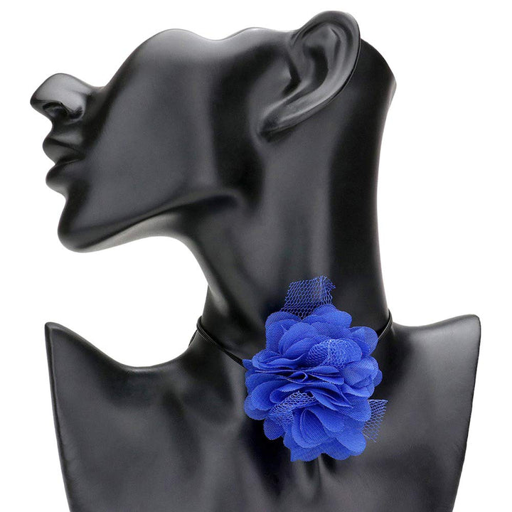 Blue Mesh Flower Wrapped Choker Necklace, is perfect for adding a hint of sophistication to your look. It features a floral mesh design, giving it a subtle touch of femininity. The choker is lightweight and comfortable to wear, making it an ideal accessory for any occasion. Perfect gift choice for the peoples you love.