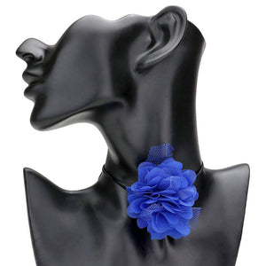 Blue Mesh Flower Wrapped Choker Necklace, is perfect for adding a hint of sophistication to your look. It features a floral mesh design, giving it a subtle touch of femininity. The choker is lightweight and comfortable to wear, making it an ideal accessory for any occasion. Perfect gift choice for the peoples you love.