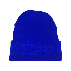 Blue Queen Message Solid Knit Beanie Hat, wear this beautiful beanie hat with any ensemble for the perfect finish before running out the door into the cool air. With a simple but stylish design, this beanie is the perfect accessory to complete any outfit. The perfect gift item for Birthdays, Christmas, Secret Santa, etc.
