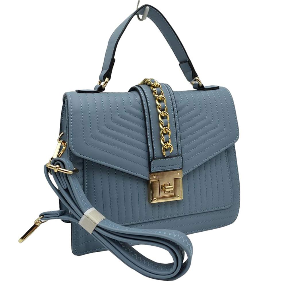 Blue Quilted Faux Leather Top Handle Crossbody Tote Bag, is the perfect accessory for any outfit. This contemporary bag is made with high-quality quilted faux leather, this stylish tote bag features a top handle, a crossbody strap, and a spacious interior. Perfect gift choice for family members and friends on any occasion.