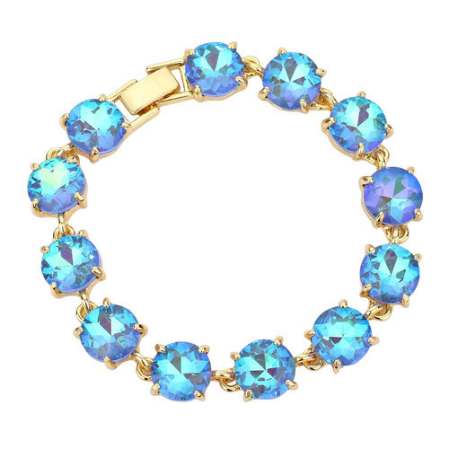 Round Stone Link Evening Bracelet - Blue