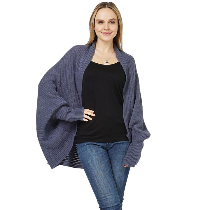 Blue Soft Knit Shrug Cardigan, delicate, warm, on-trend & fabulous, a luxe addition to any cold-weather ensemble. This versatile cardigan is crafted with comfort and style in mind, making it the perfect layering piece for any outfit. Perfect Gift for wife, mom, on their birthday, holiday, etc.